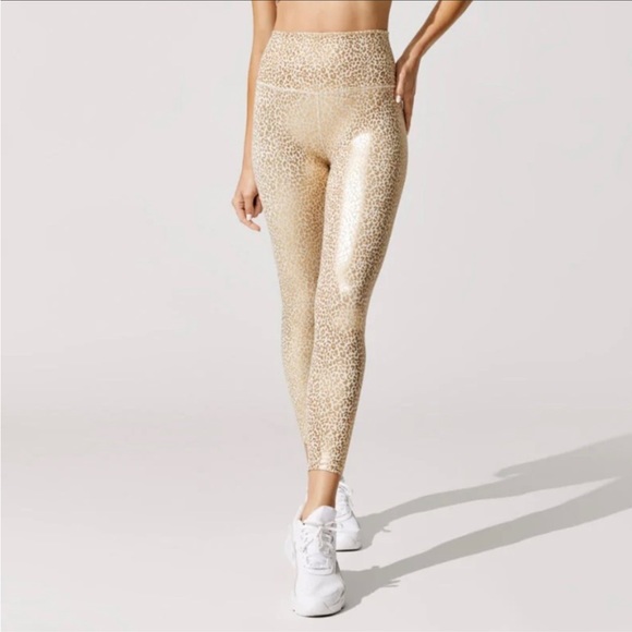 Carbon38 Mini Gold Leopard High Rise Leggings - Picture 3 of 4